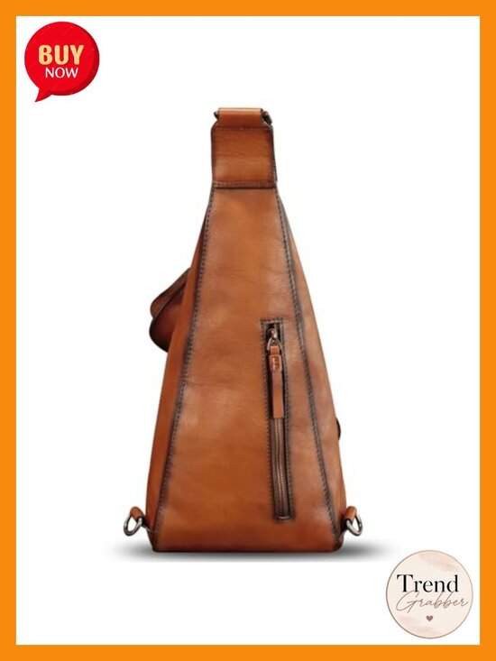 Genuine Leather Sling Bag | Adjustable Crossbody Chest Daypack main image 6